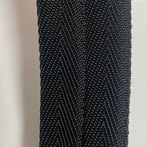 Prada Black Tessuto Woven Belt Leather Trim Red Loop Silver Buckle Made In Italy - Picture 10 of 16